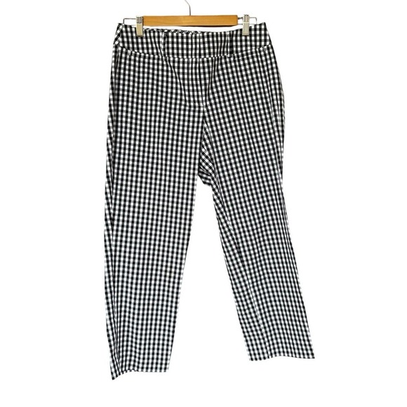 Ann Taylor Factory Gingham Ankle Pants Size 6 Preppy Career Stretch Cottagecore - Picture 2 of 9